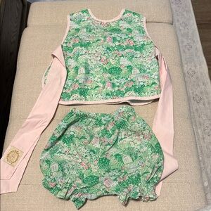 The Beaufort Bonnet Company Green Bloomer Set, size 2T, VGUC